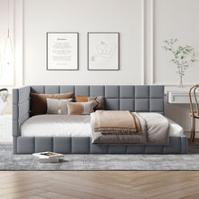 Load image into Gallery viewer, Full Size Upholstered Classic Mid Century Modern Daybed / Sofa Bed Frame, Elegant Design - Gray