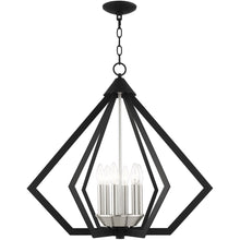 Load image into Gallery viewer, 25" Six Light Dimmable Chandelier With Shades - Black