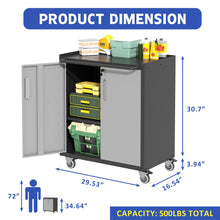 Load image into Gallery viewer, Heavy Duty Metal Garage Storage Cabinet With Wheels Sturdy Tool Organizer