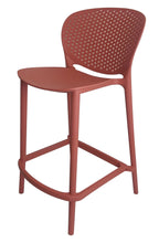 Load image into Gallery viewer, 30" Contemporary Heavy Duty Plastic Low Back Bar Height Bar Chairs (Set of 4) - Orange
