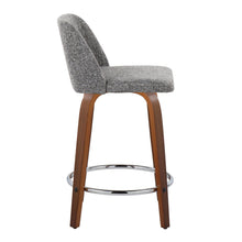 Load image into Gallery viewer, Toriano - Mid Century Modern Fixed Height Counter Stool With Swivel With Round Footrest (Set of 2)