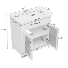 Load image into Gallery viewer, Modern Bathroom Vanity With Tempered Glass Doors