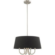 Load image into Gallery viewer, 20'' Four Light Dimmable Chandelier With Shades - Nickel / Pearl Silver