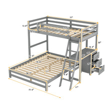 Load image into Gallery viewer, Bunk Bed With Built In Desk And 3 Drawers