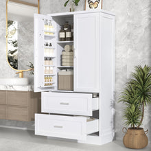 Load image into Gallery viewer, Tall Bathroom Storage Cabinet With 2 Doors And Drawers, Adjustable Shelf