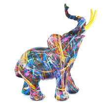 Load image into Gallery viewer, Elephant Tabletop Sculpture - Blue / Yellow / Pink