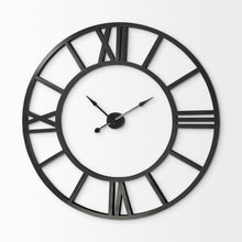 Load image into Gallery viewer, Round Xl Industrial Style Wall Clock With Open Face Desing - Black