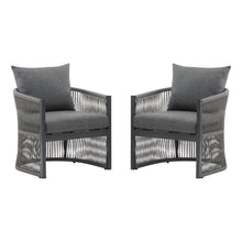 Load image into Gallery viewer, Modern Curved Aluminum Lounge Chair With Stylish Rope Weave Design And Cushioned Comfort For Outdoor