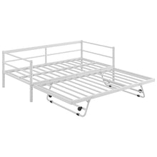 Load image into Gallery viewer, Industrial Metal Daybed With Adjustable Pop Up Trundle And LED Strip