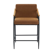 Load image into Gallery viewer, Mid Century Modern Counter Stool Set With Iron Frame