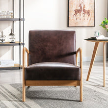 Load image into Gallery viewer, Open Framed Armchair With Cushioning Brown - Dark Brown