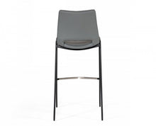 Load image into Gallery viewer, Faux Leather And Stainless Steel Bar Height Bar Chairs (Set of 2) - Gray / Black