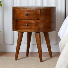 Load image into Gallery viewer, Rounded Bedside Table - Chestnut