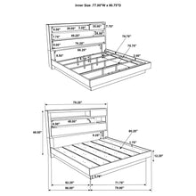 Load image into Gallery viewer, Eastern King Bed Bookcase Headboard With Hidden Storage - Oak