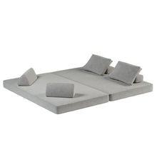 Load image into Gallery viewer, Multifunctional Convertible Sofa Bed With 2 Tumbler Backrests And 2 Pillows, Deep Seat Couch
