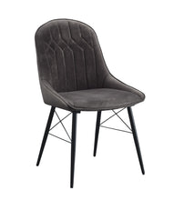 Load image into Gallery viewer, Tufted Upholstered Fabric Dining Side Chairs (Set of 2) - Gray / Black