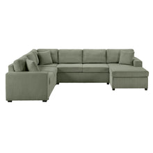 Load image into Gallery viewer, Oversized Sectional U-Shaped Sofa With Chaise Lounge And Three Soft Throw Pillows