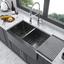 Load image into Gallery viewer, Double Bowl Farmhouse Sink / Stainless Steel Apron Front
