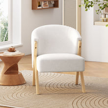 Load image into Gallery viewer, Modern Accent Chair With Polyester Upholstery And Minimalist Lounge Chair For Living Room, Bedroom, Or Office - White