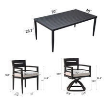 Load image into Gallery viewer, Outdoor Modern Dining Set, Chairs Sunbrella Cushioned And Dining Table With Umbrella Hole