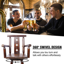 Load image into Gallery viewer, Rustic Tall Bistro Chair Decorative Star Backrest And Footrest, Fir Wood, 4 Foot - Brown