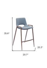 Load image into Gallery viewer, 26" Steel Low Back Counter Height Bar Chairs (Set of 2) - Gray And Brown