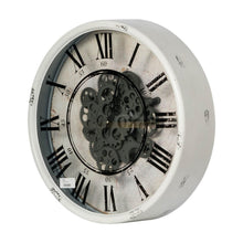 Load image into Gallery viewer, Industrial Gear Vintage Wall Clock - Rust / White