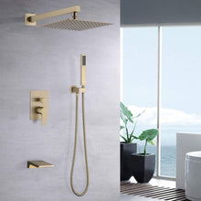 Load image into Gallery viewer, Modern 10" Wall Mounted Rainfall Shower Head System