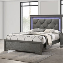 Load image into Gallery viewer, Tufted Headboard Bed With LED Lighting