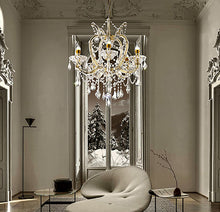 Load image into Gallery viewer, Five Light Glam And Faux Crystal Chandelier - White / Gold