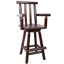 Load image into Gallery viewer, Rustic Bar Stool, Fir Wood Construction, Wide Armrest