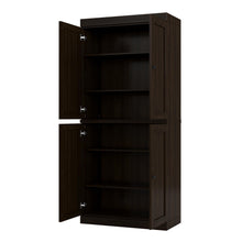 Load image into Gallery viewer, Adjustable Six Tier Library Bookcase With Four Doors (745615) - Espresso