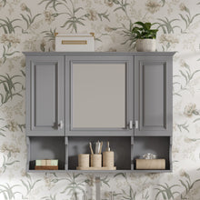Load image into Gallery viewer, Wall Mounted Bathroom Medicine Wall Cabinet With Mirror & Open Shelves