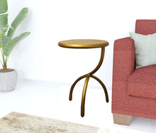 Load image into Gallery viewer, Iron Round End Table - Antique Brass