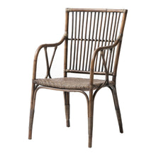 Load image into Gallery viewer, Rattan Slat Back Dining Arm Chairs (Set of 2) - Natural
