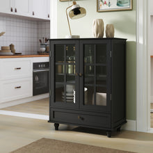 Load image into Gallery viewer, Minimalist Buffet Cabinet With Double Glass Doors And Drawer