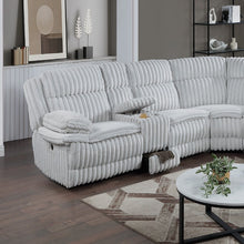 Load image into Gallery viewer, U-Shaped Sectional Sofa With Console Cup Holder, Storage Drawer, Manual Reclining