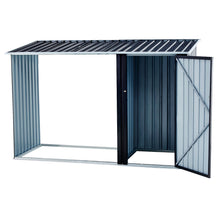 Load image into Gallery viewer, Firewood Storage Shed, Outdoor Firewood Rack, Outdoor Storage Shed With Log Holder, Firewood Shelter For Patio, Anthracite Galvanized Steel - Black