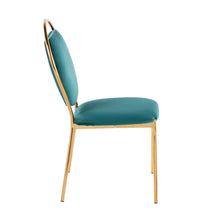 Load image into Gallery viewer, Keyhole - Contemporay / Glam Dining Chair (Set of 2) - Gold / Green