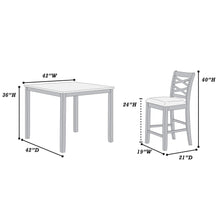 Load image into Gallery viewer, Dining Table Set With 4 Cross Back Chairs, Upholstered Cushions - Charcoal