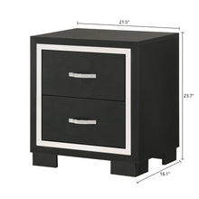 Load image into Gallery viewer, 2 Drawer Bedroom Nightstand With Handles - Black