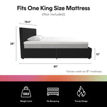 Load image into Gallery viewer, King Upholstered Bed With Storage - Black