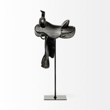 Load image into Gallery viewer, Western Horse Saddle Tabletop Sculpture - Black