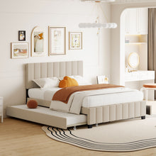 Load image into Gallery viewer, Platform UpholsteredBed With 2 Drawers And Twin Long Trundle