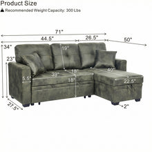 Load image into Gallery viewer, Sectional Sofa With Pull Out Bed, Reversible Chaise