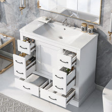 Load image into Gallery viewer, Modern Bathroom Vanity With Sink, 6 Drawers, Adjustable Shelf