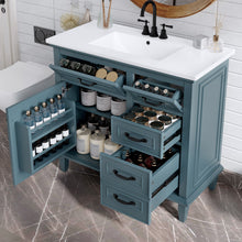 Load image into Gallery viewer, Modern Bathroom Vanity With Sink Top, Flip Drawers, Adjustable Shelf