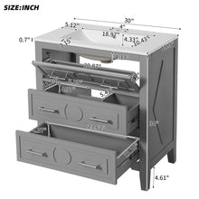 Load image into Gallery viewer, Retro Bathroom Vanity With Sink Combo, Free Standing Single Set With 3 Drawers