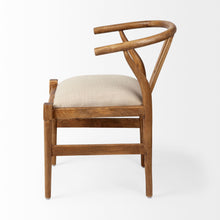 Load image into Gallery viewer, Upholstered Fabric Wishbone Back - Beige
