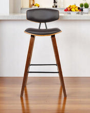 Load image into Gallery viewer, Solid Wood Low Back Counter Height Bar Chair - Brown / Black